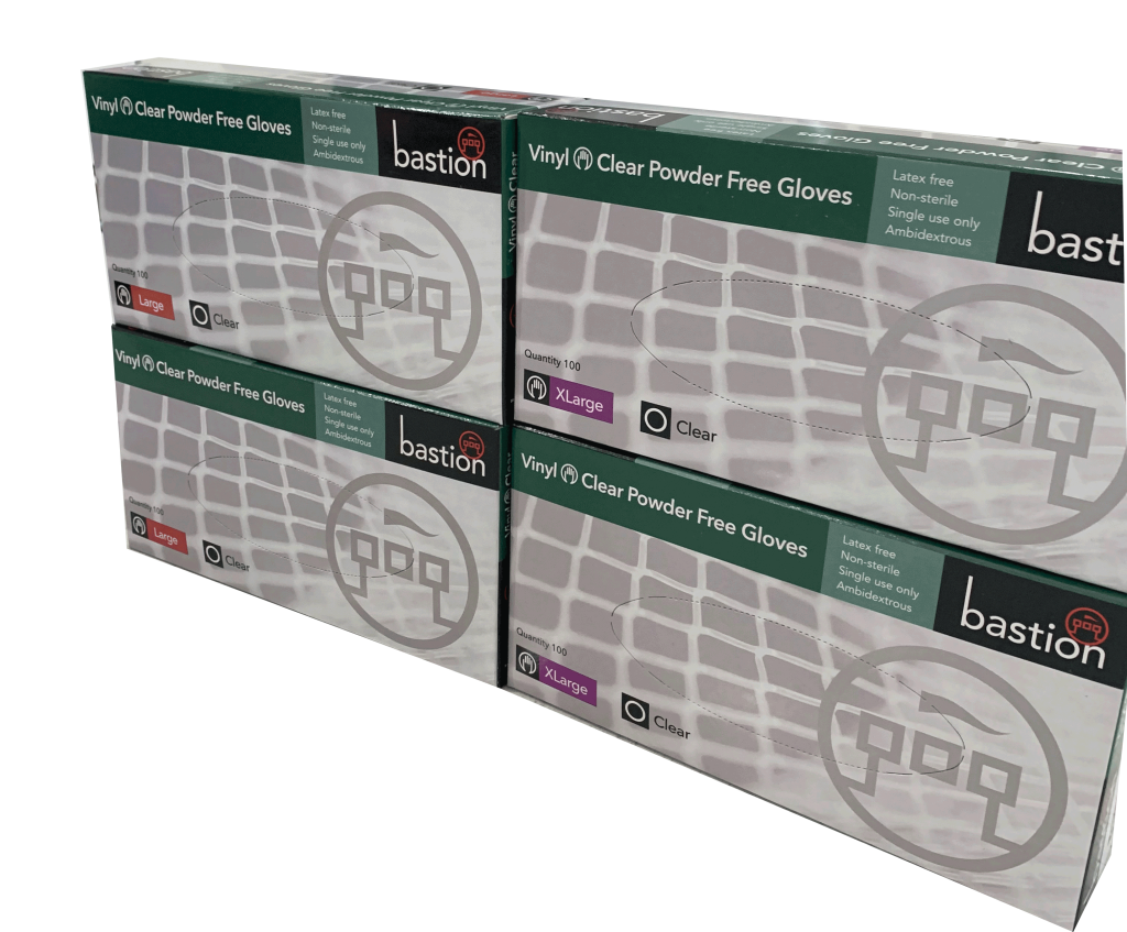 Bastion Vinyl Disposable Powder Free Gloves 2024